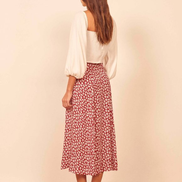 Small floral slit hip wrap skirt S M L XL - Picture 7 of 8
